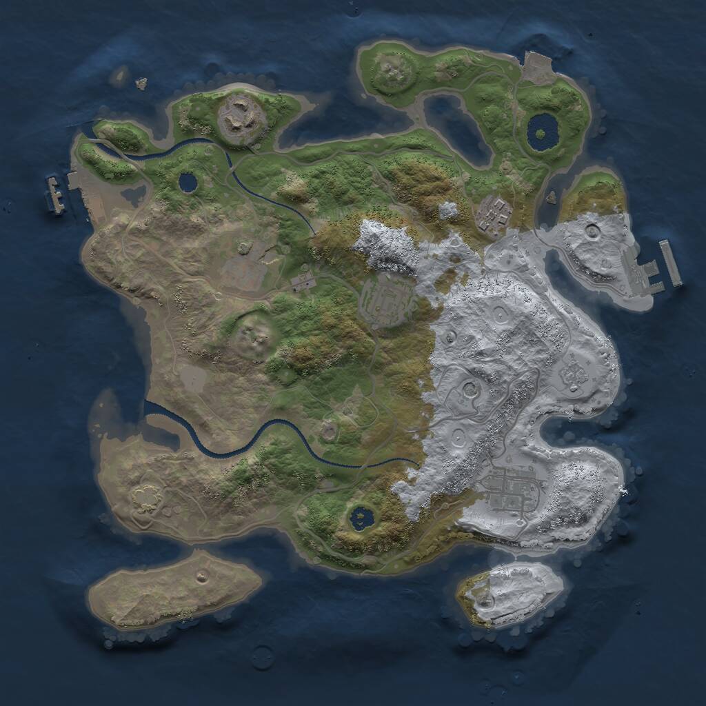Rust Map: Procedural Map, Size: 3000, Seed: 5174608, 11 Monuments