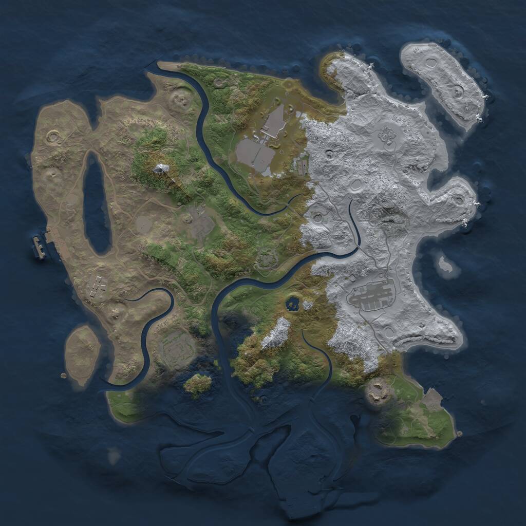 Rust Map: Procedural Map, Size: 3650, Seed: 50521, 12 Monuments
