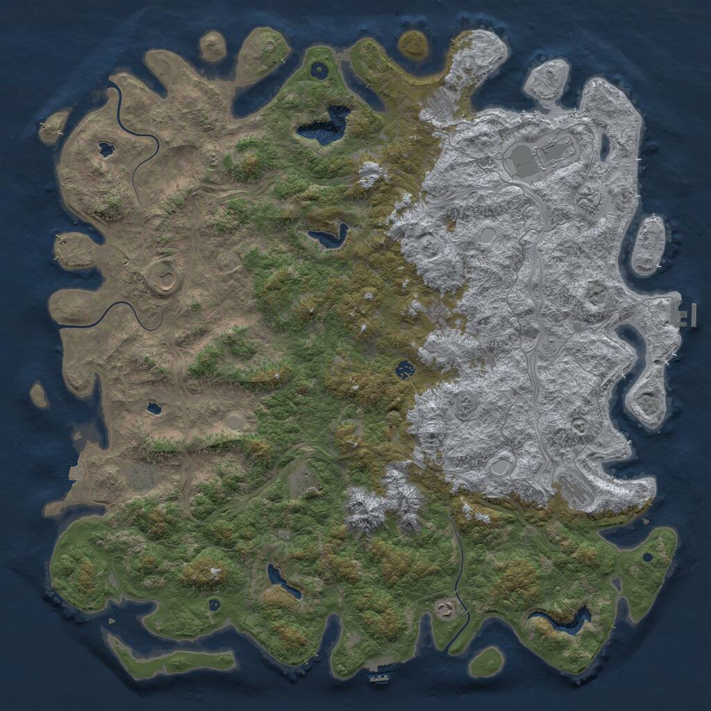 Rust Map: Procedural Map, Size: 6000, Seed: 56413, 17 Monuments