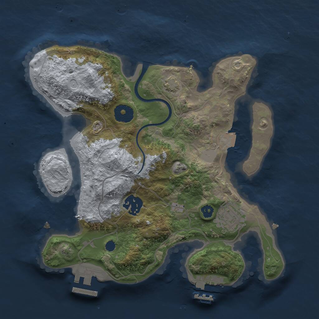 Rust Map: Procedural Map, Size: 2550, Seed: 15691004, 6 Monuments
