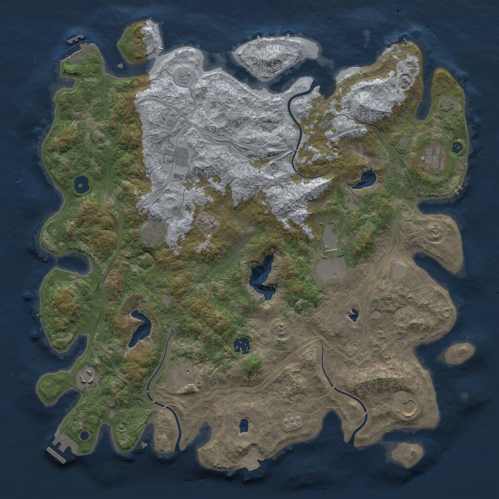 Rust Map: Procedural Map, Size: 4500, Seed: 1372948751, 15 Monuments