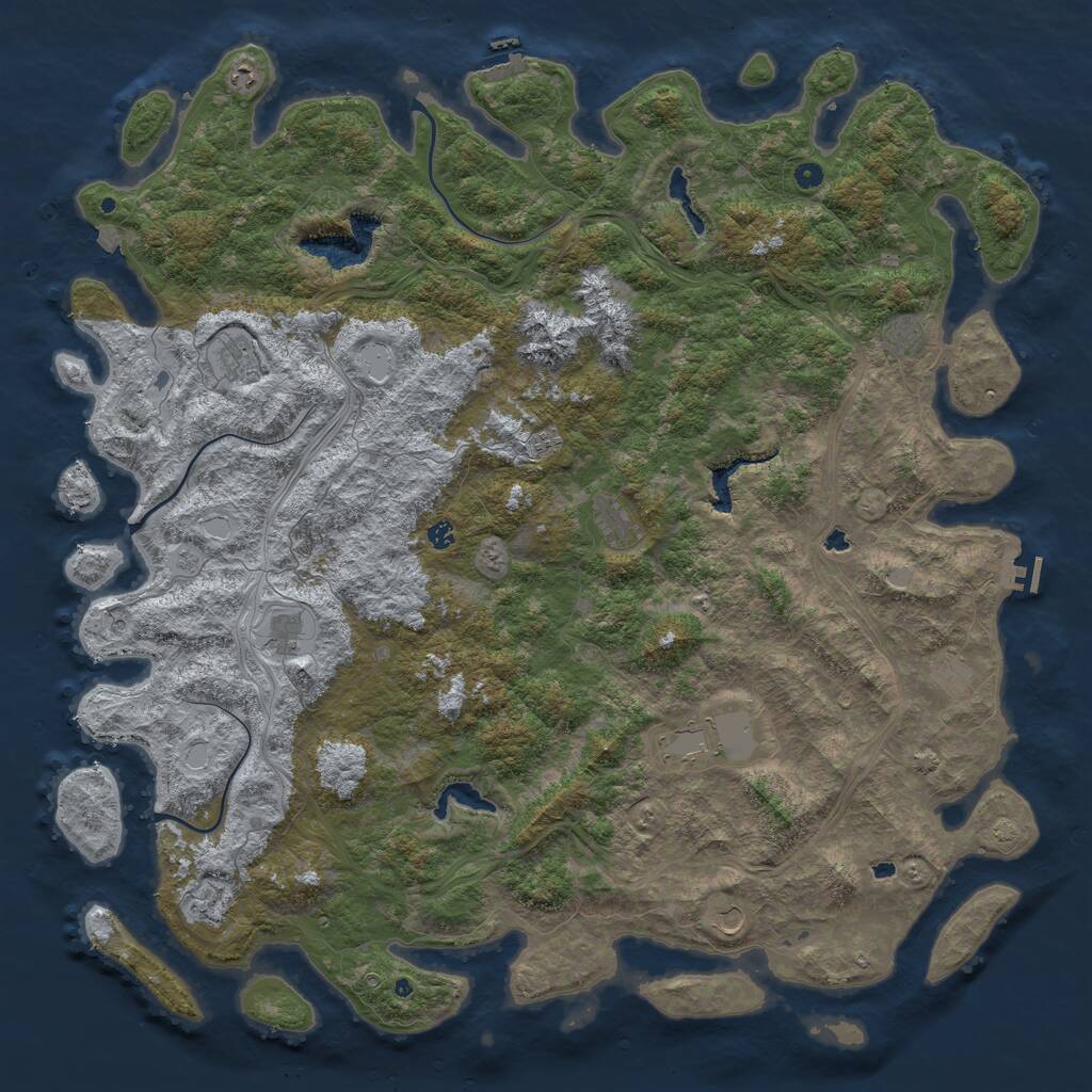 Rust Map: Procedural Map, Size: 6000, Seed: 64578, 17 Monuments