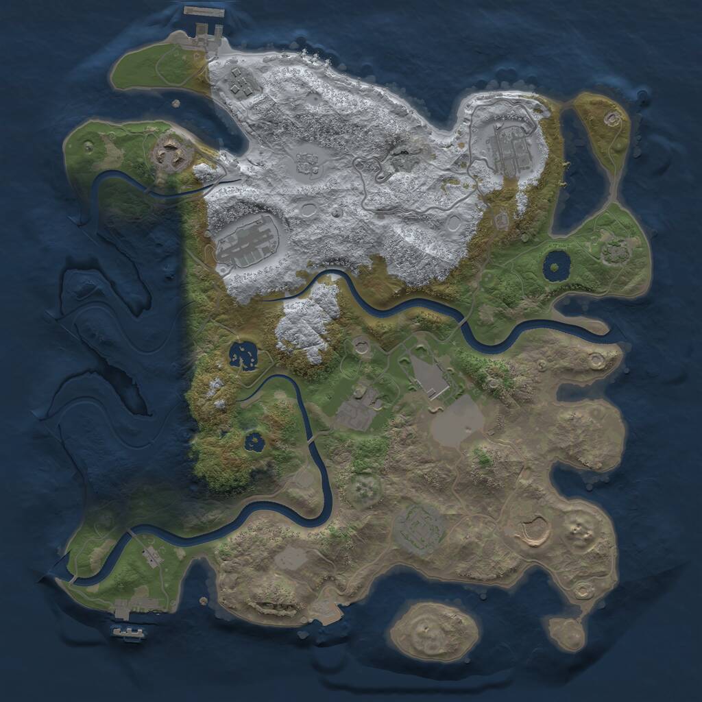 Rust Map: Procedural Map, Size: 3500, Seed: 12512612, 15 Monuments