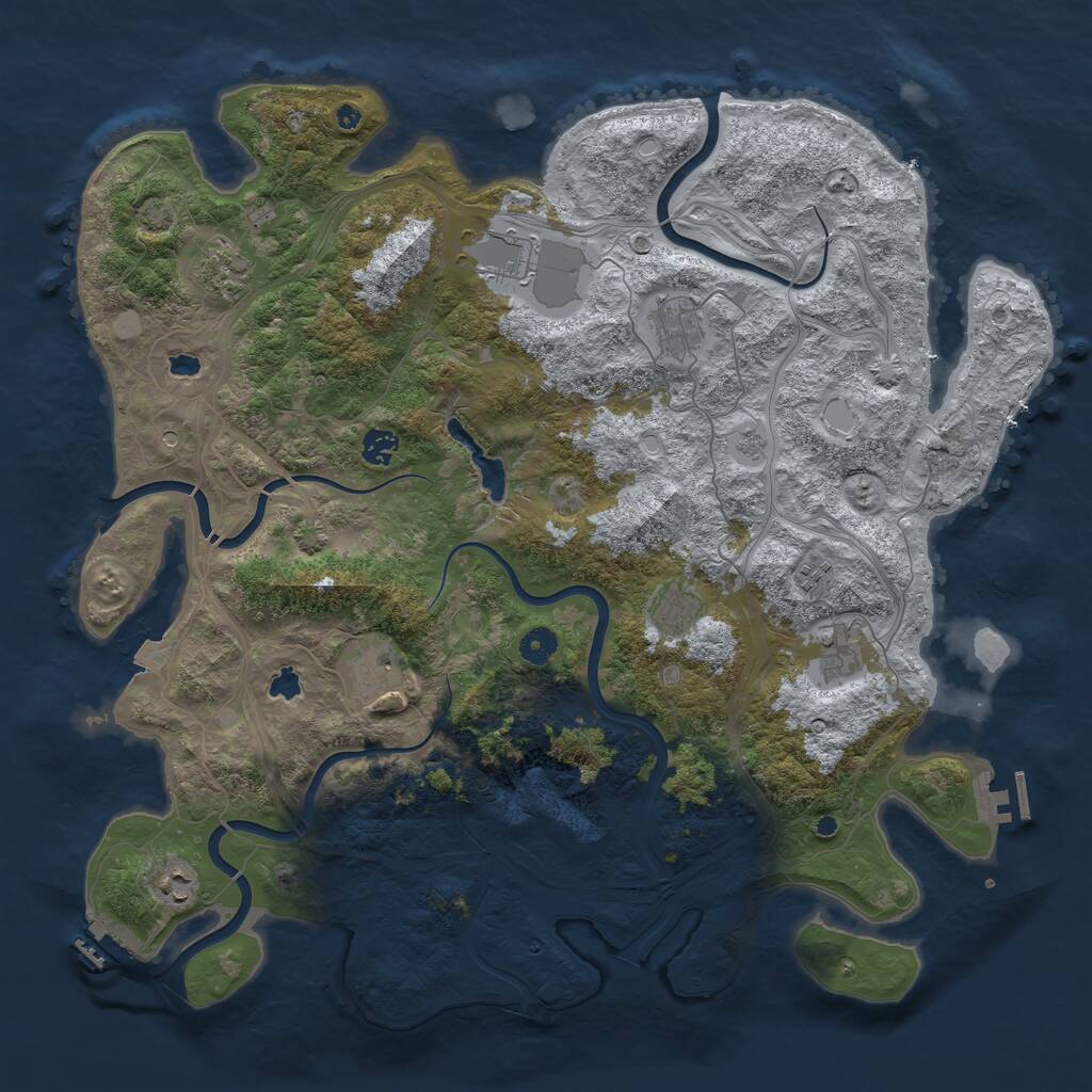 Rust Map: Procedural Map, Size: 4500, Seed: 978157160, 15 Monuments