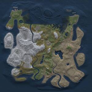 Thumbnail Rust Map: Procedural Map, Size: 4000, Seed: 1640584800, 13 Monuments