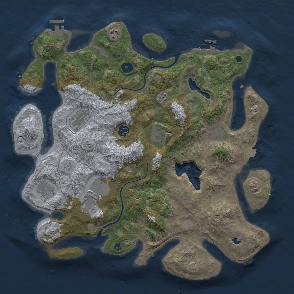 Rust Map: Procedural Map, Size: 4000, Seed: 1640584800, 14 Monuments