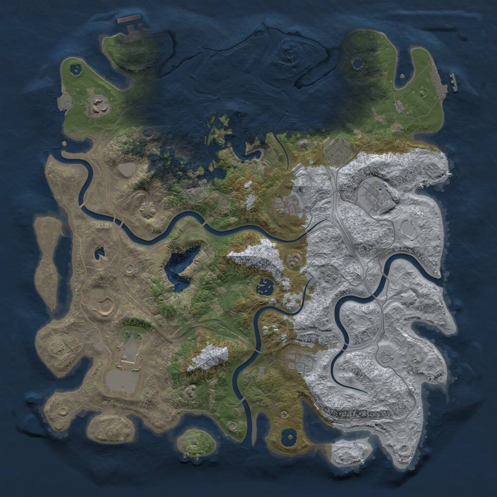 Rust Map: Procedural Map, Size: 4250, Seed: 2076277553, 15 Monuments
