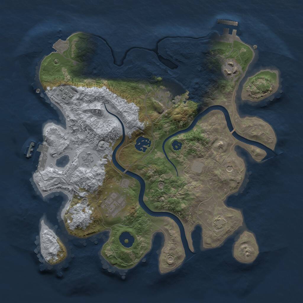 Rust Map: Procedural Map, Size: 3000, Seed: 515397796, 11 Monuments