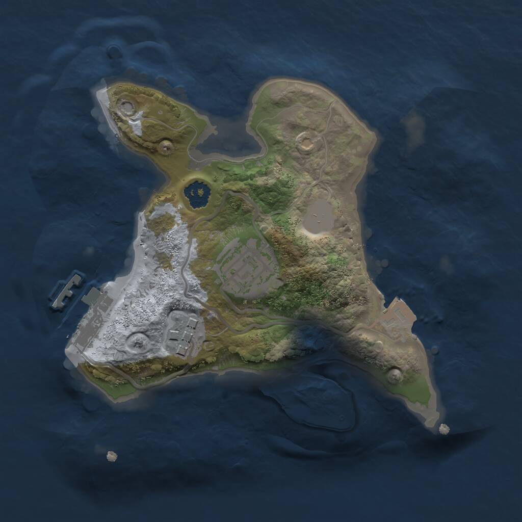 Rust Map: Procedural Map, Size: 2000, Seed: 1313393992, 4 Monuments