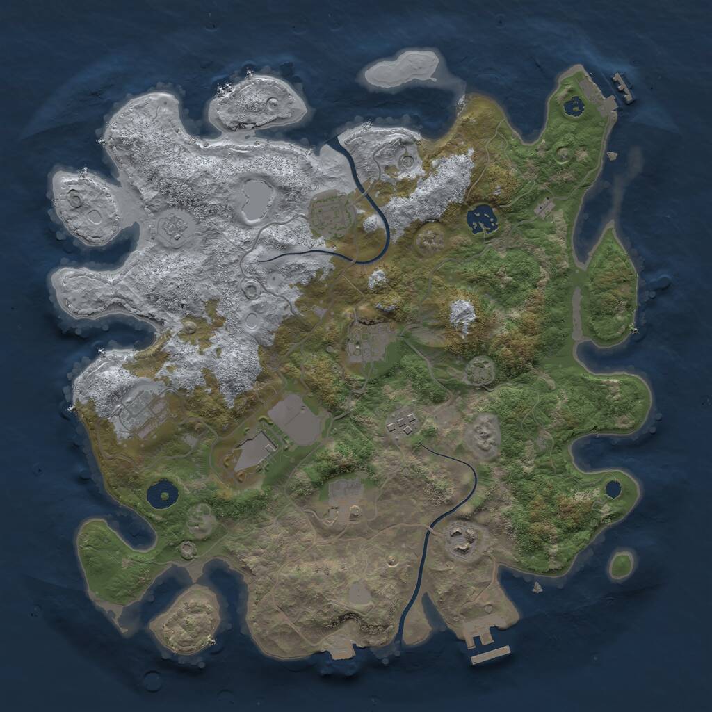 Rust Map: Procedural Map, Size: 3600, Seed: 425818488, 14 Monuments