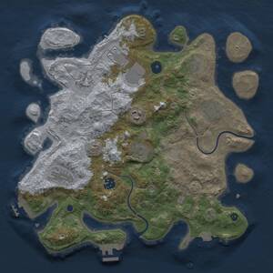 Thumbnail Rust Map: Procedural Map, Size: 3500, Seed: 750356202, 15 Monuments