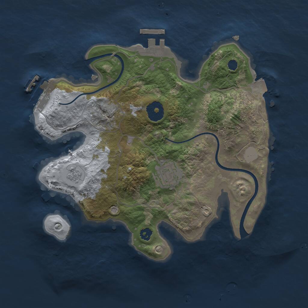 Rust Map: Procedural Map, Size: 2500, Seed: 963173041, 5 Monuments
