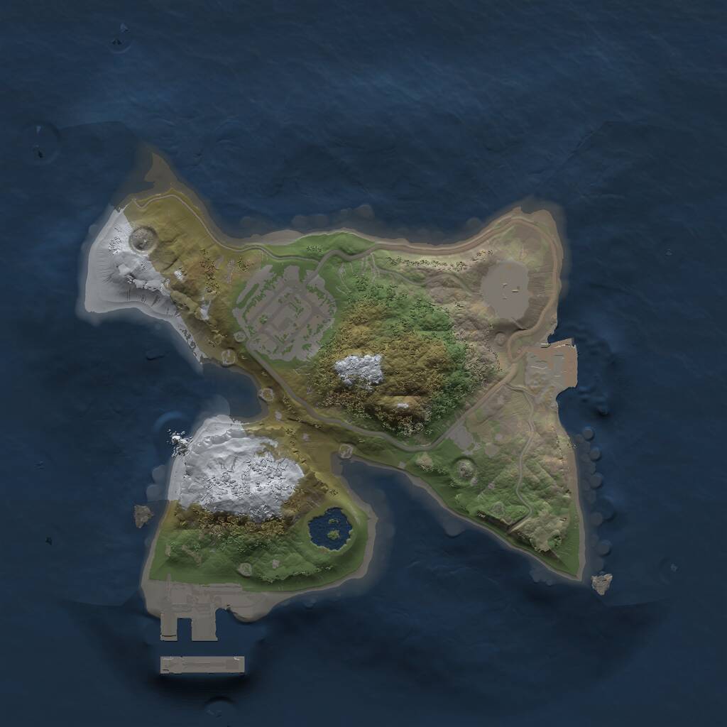 Rust Map: Procedural Map, Size: 1750, Seed: 50001, 3 Monuments