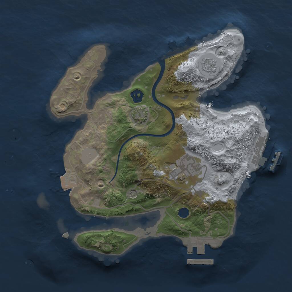 Rust Map: Procedural Map, Size: 2245, Seed: 1506199100, 7 Monuments