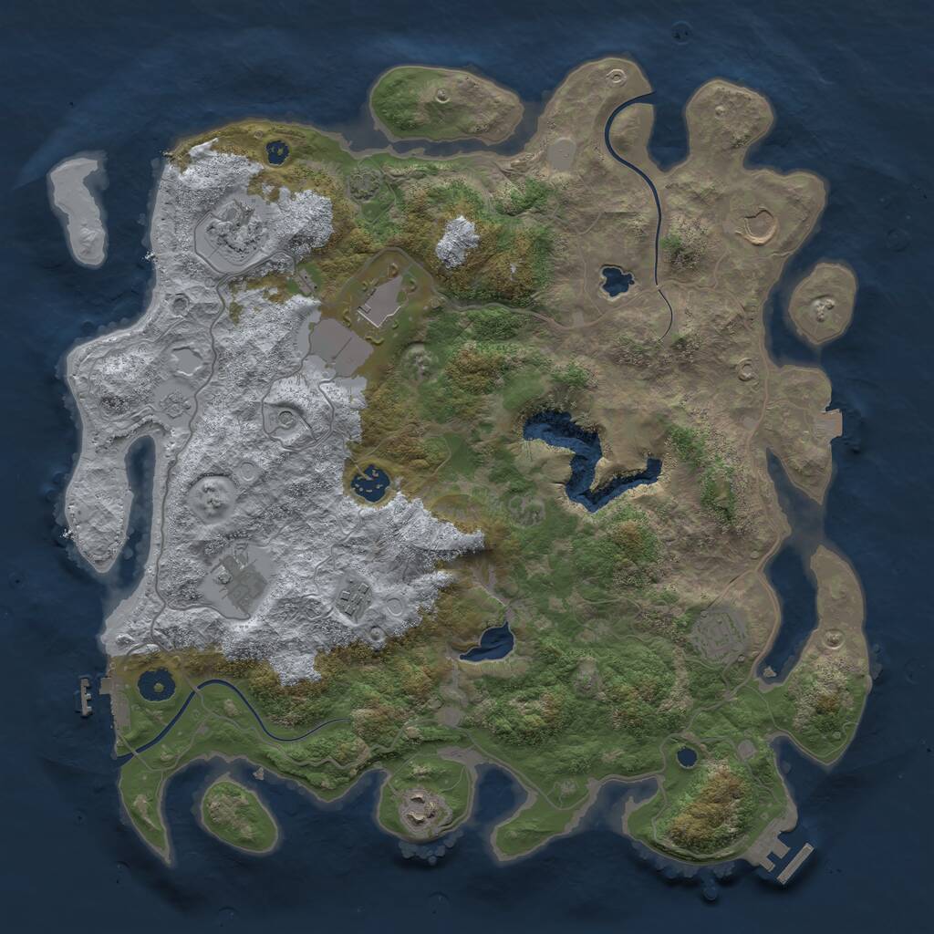 Rust Map: Procedural Map, Size: 4000, Seed: 1204546418, 14 Monuments