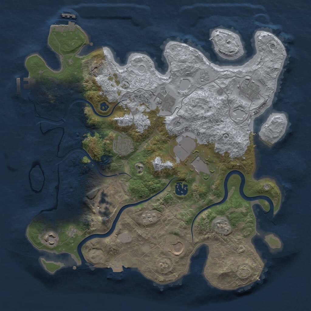 Rust Map: Procedural Map, Size: 3500, Seed: 787923931, 15 Monuments
