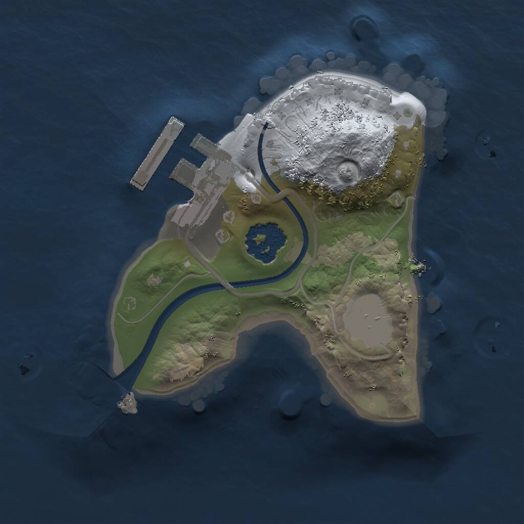 Rust Map: Procedural Map, Size: 1333, Seed: 1, 2 Monuments