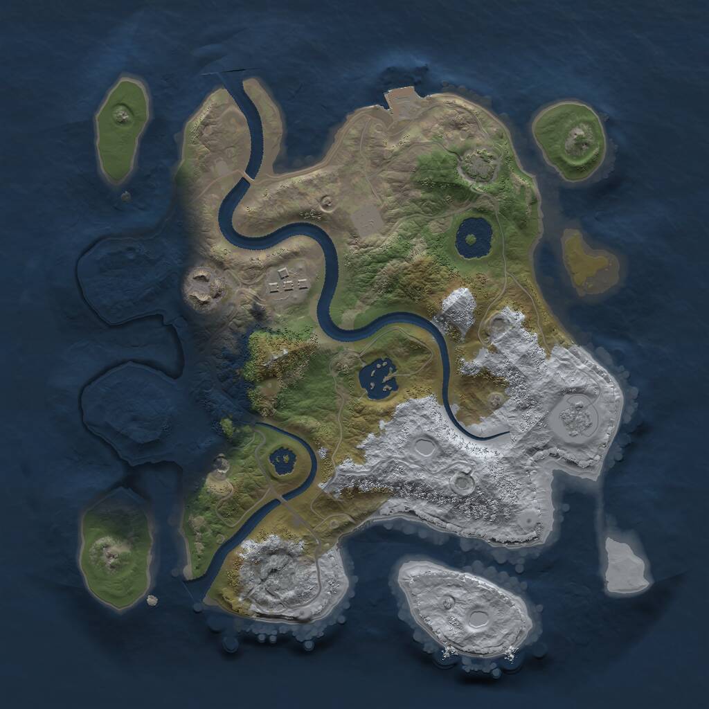 Rust Map: Procedural Map, Size: 2700, Seed: 13121, 7 Monuments