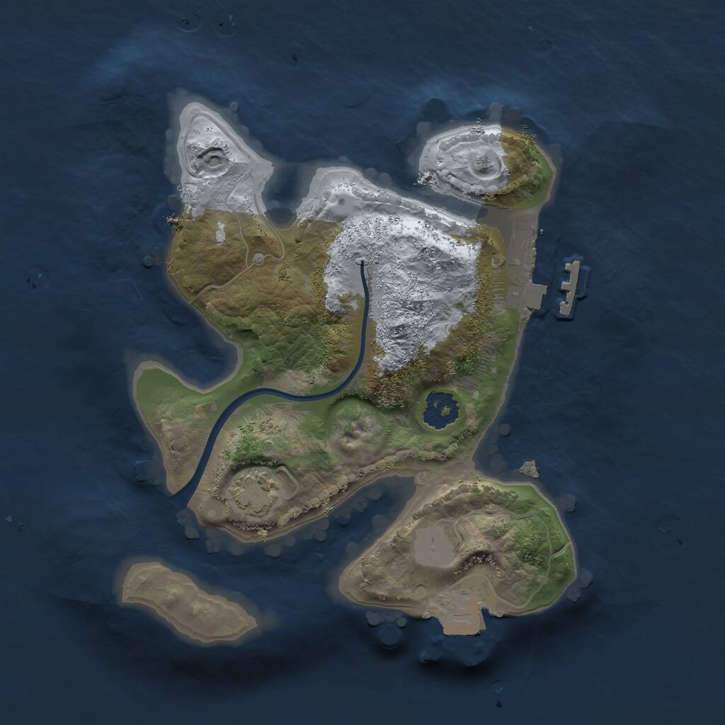 Rust Map: Procedural Map, Size: 2000, Seed: 15691007, 3 Monuments