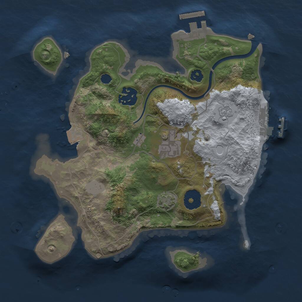 Rust Map: Procedural Map, Size: 2400, Seed: 498848508, 7 Monuments