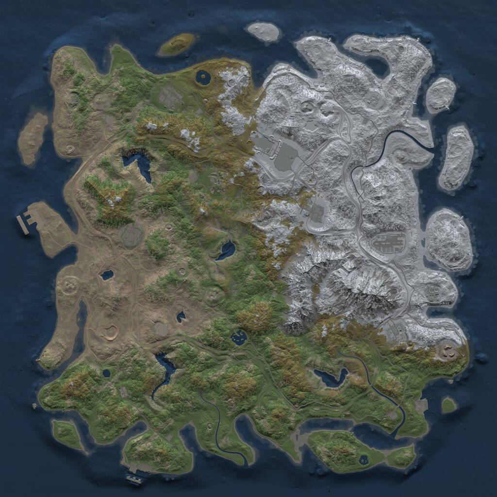 Rust Map: Procedural Map, Size: 5000, Seed: 2145242741, 17 Monuments