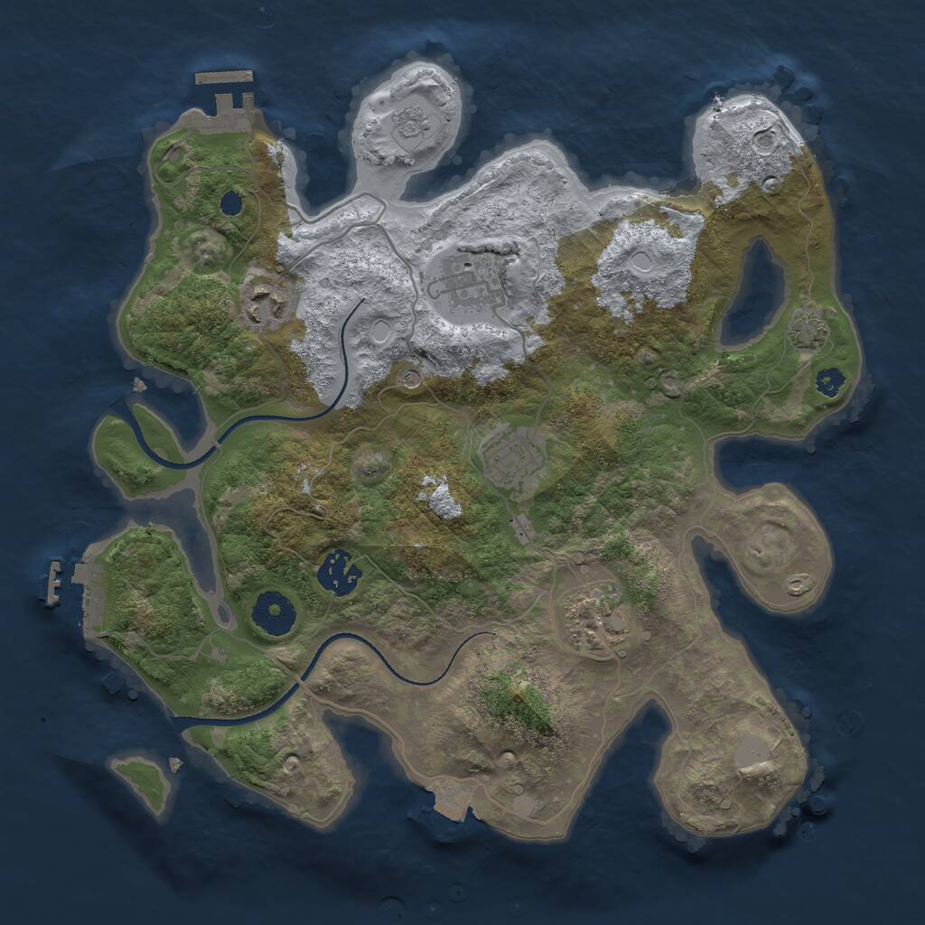Rust Map: Procedural Map, Size: 3250, Seed: 3613271, 11 Monuments