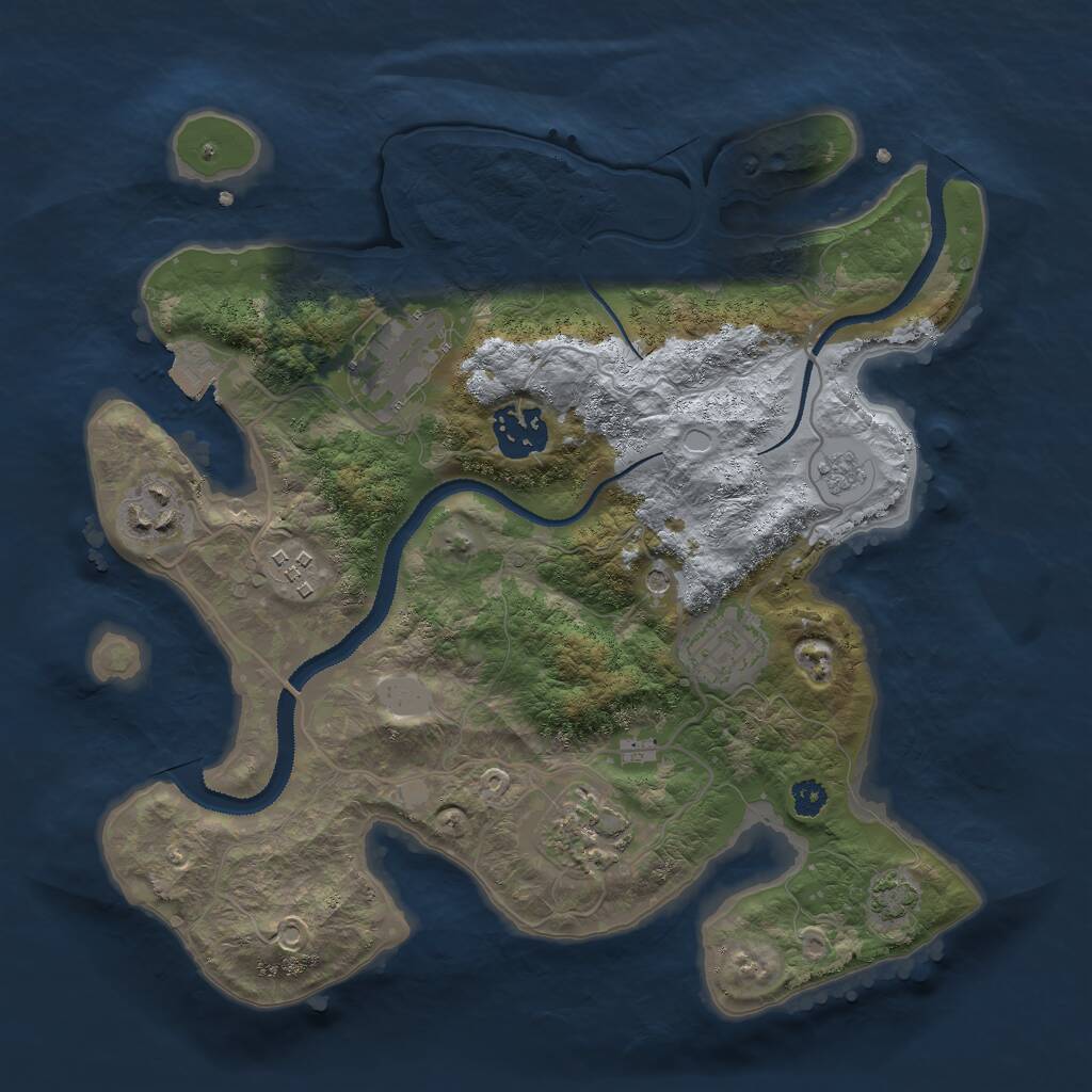 Rust Map: Procedural Map, Size: 3000, Seed: 414989440, 10 Monuments