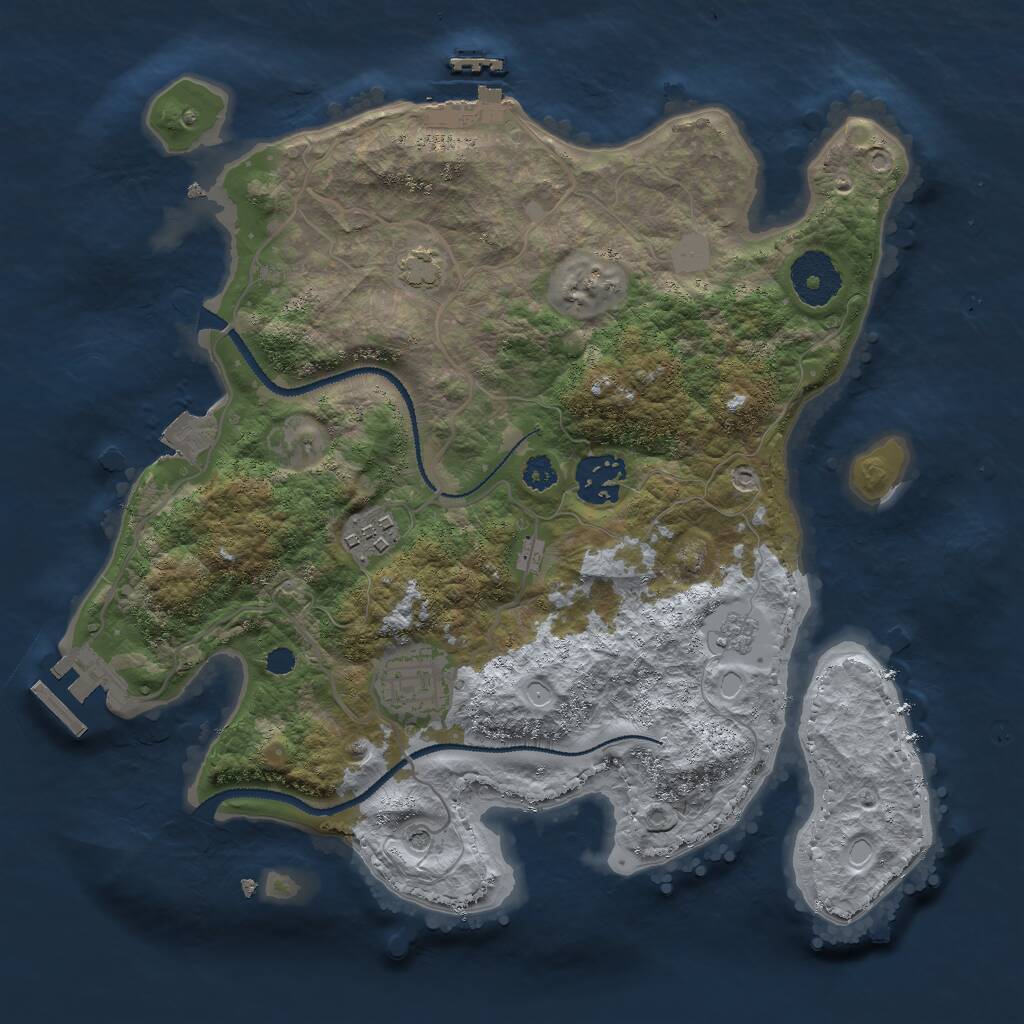 Rust Map: Procedural Map, Size: 3000, Seed: 806563490, 9 Monuments
