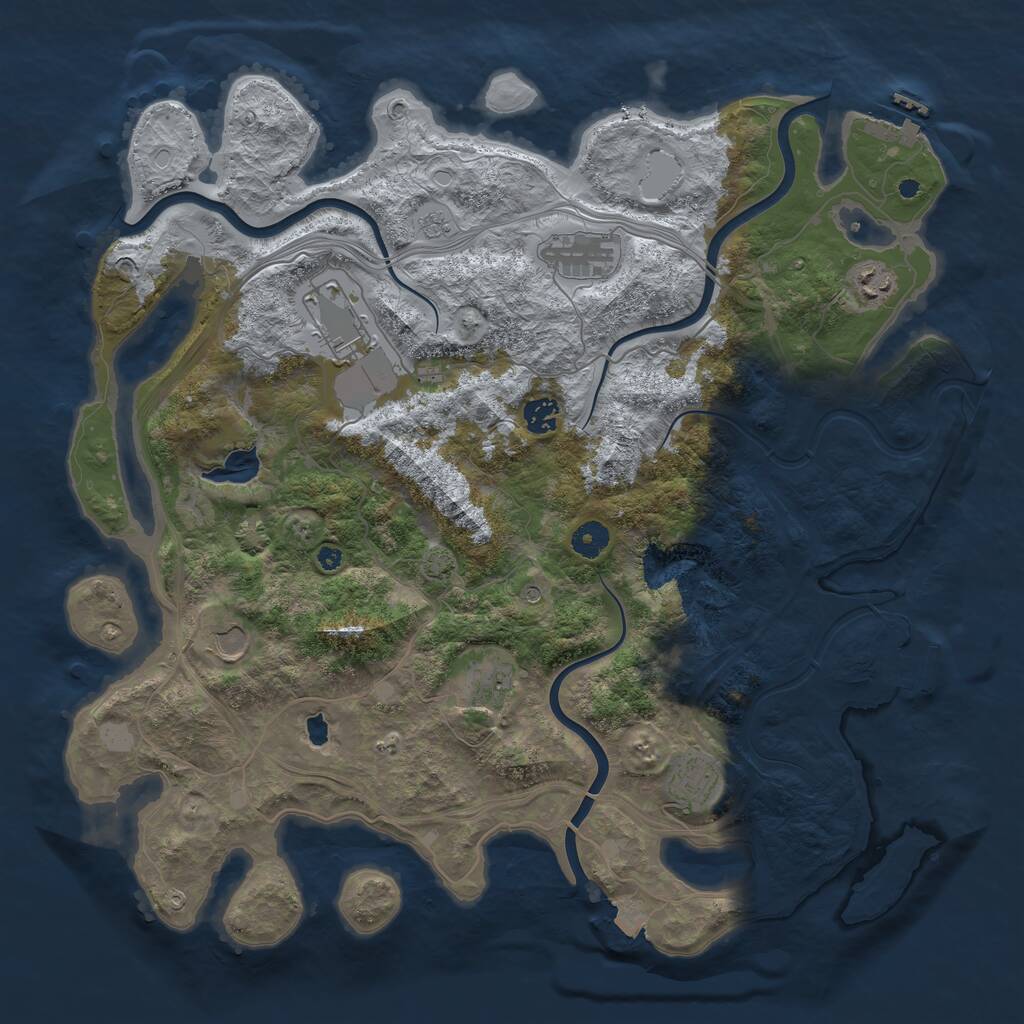 Rust Map: Procedural Map, Size: 4250, Seed: 712877125, 13 Monuments