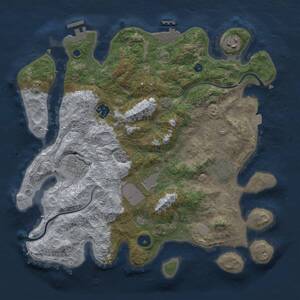Thumbnail Rust Map: Procedural Map, Size: 3500, Seed: 58273354, 12 Monuments