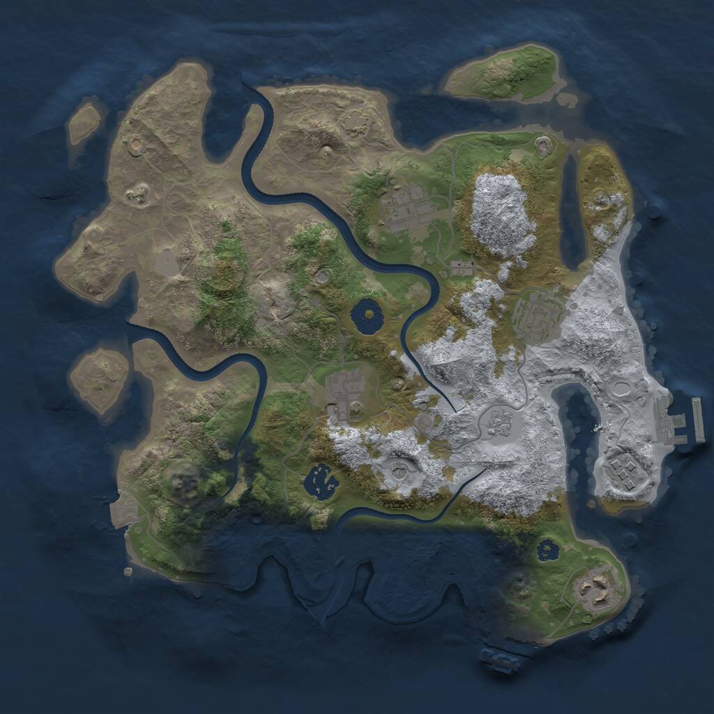 Rust Map: Procedural Map, Size: 3200, Seed: 18956, 12 Monuments
