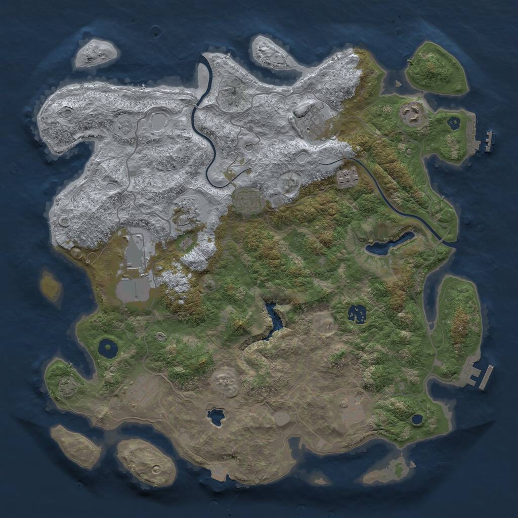 Rust Map: Procedural Map, Size: 4000, Seed: 1216916988, 15 Monuments