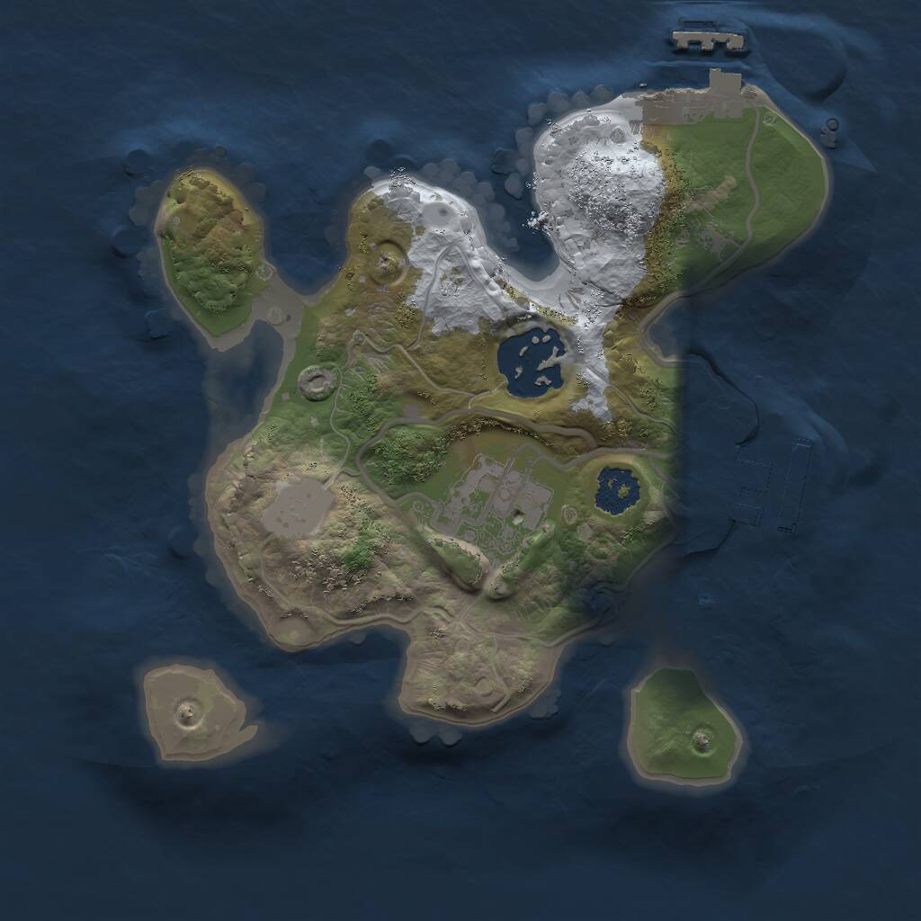 Rust Map: Procedural Map, Size: 2000, Seed: 1867644325, 5 Monuments