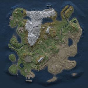 Thumbnail Rust Map: Procedural Map, Size: 3000, Seed: 1176687470, 10 Monuments