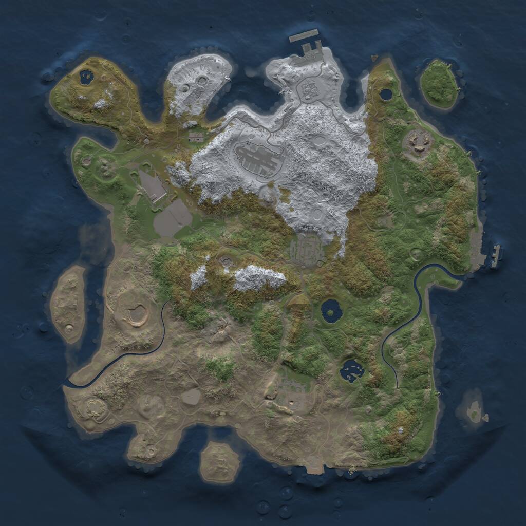 Rust Map: Procedural Map, Size: 3576, Seed: 1867644325, 13 Monuments
