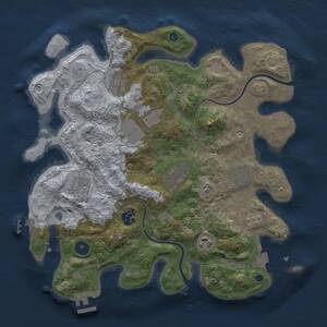 Thumbnail Rust Map: Procedural Map, Size: 3500, Seed: 642027193, 14 Monuments