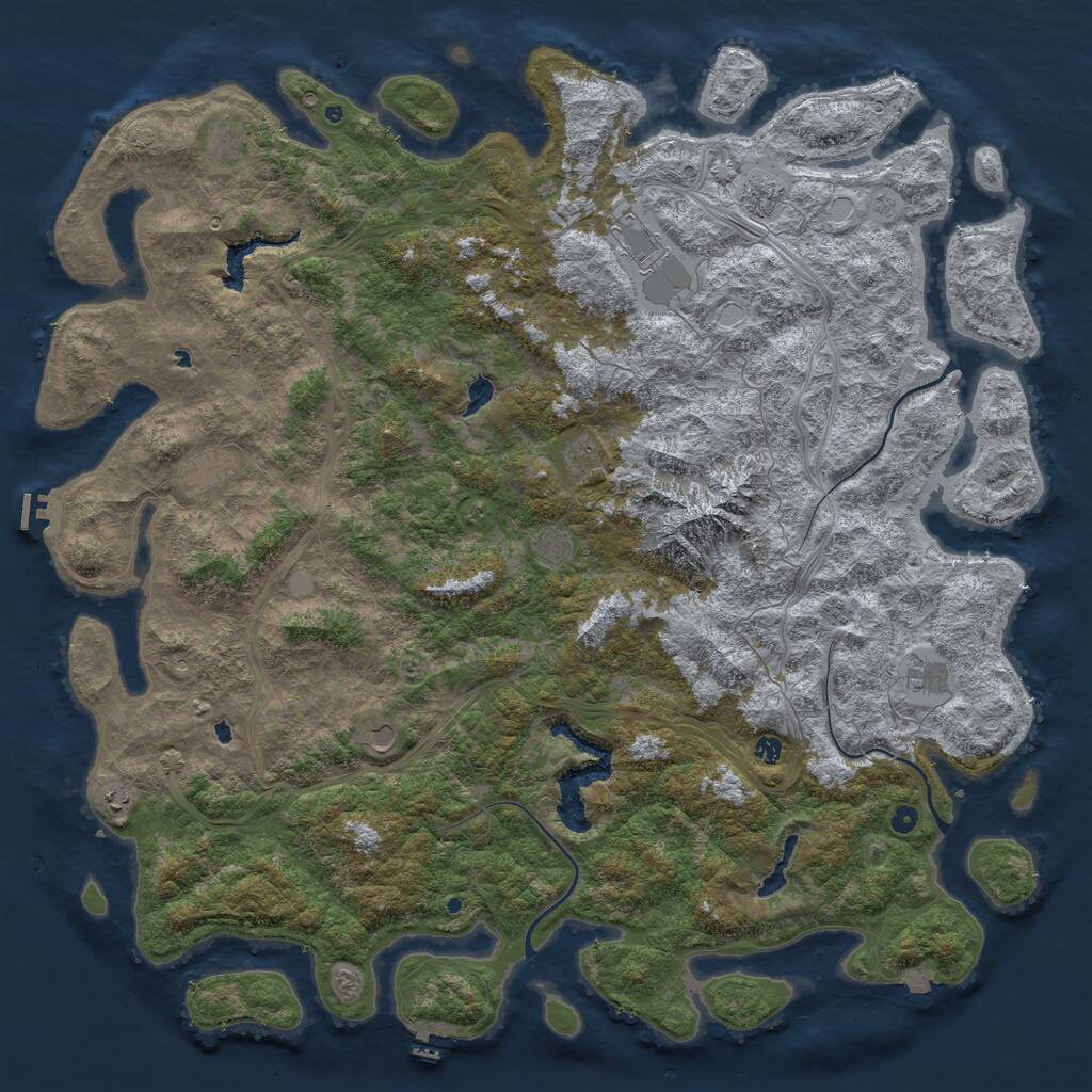 Rust Map: Procedural Map, Size: 6000, Seed: 10039, 17 Monuments
