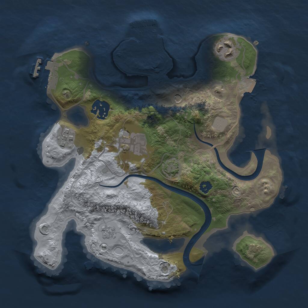 Rust Map: Procedural Map, Size: 2500, Seed: 49000, 10 Monuments