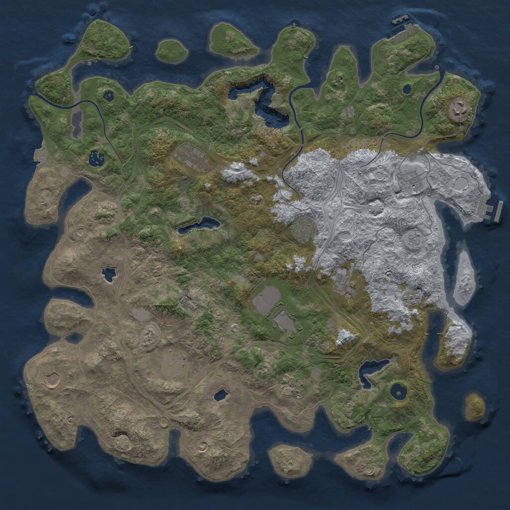 Rust Map: Procedural Map, Size: 4700, Seed: 1317980658, 17 Monuments