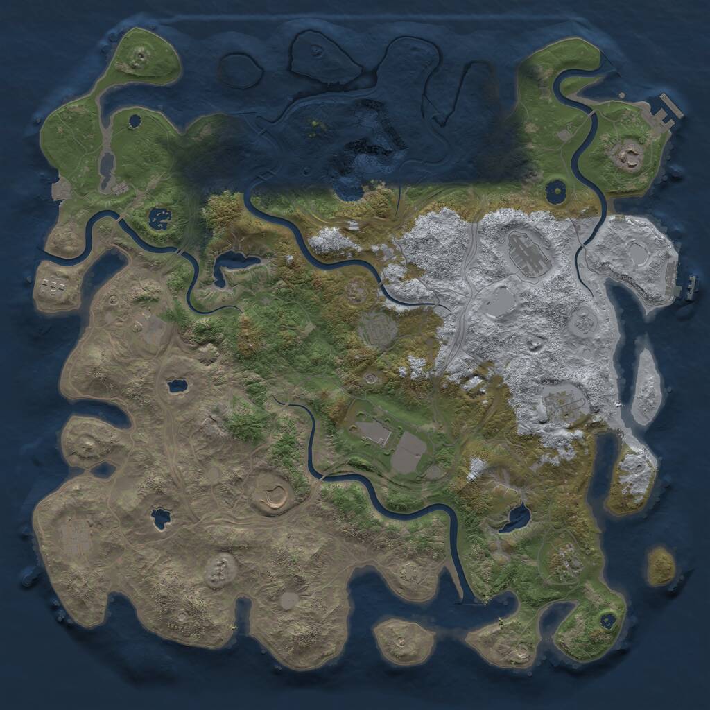 Rust Map: Procedural Map, Size: 4700, Seed: 1317980658, 17 Monuments
