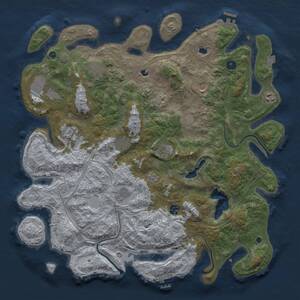 Thumbnail Rust Map: Procedural Map, Size: 4500, Seed: 337349429, 16 Monuments