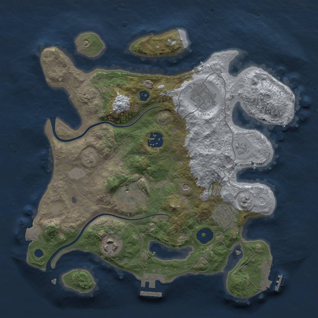 Rust Map: Procedural Map, Size: 3000, Seed: 1011, 11 Monuments