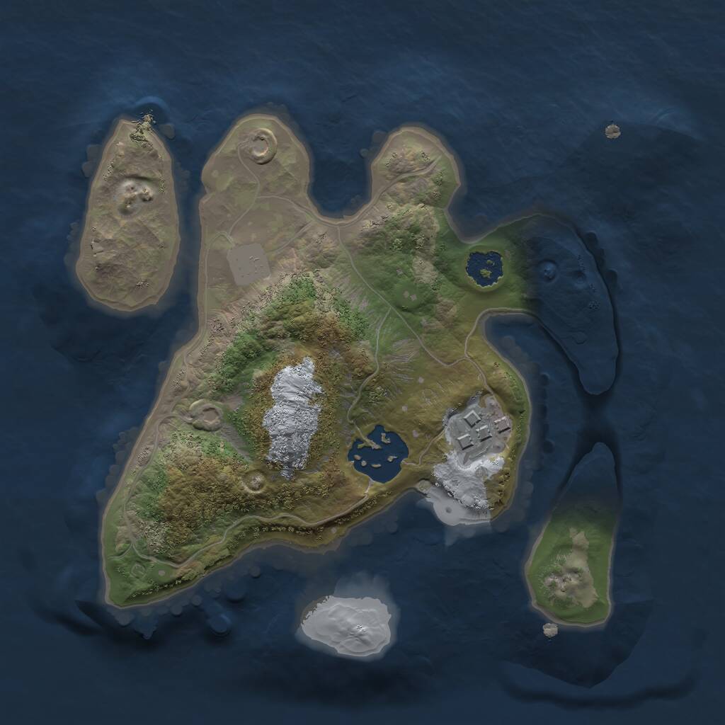 Rust Map: Procedural Map, Size: 2000, Seed: 956446325, 3 Monuments