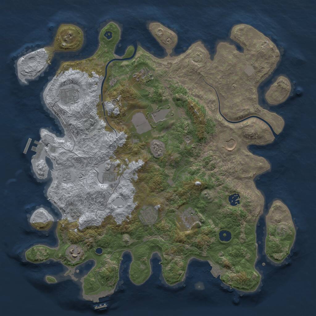 Rust Map: Procedural Map, Size: 3950, Seed: 1976585728, 16 Monuments