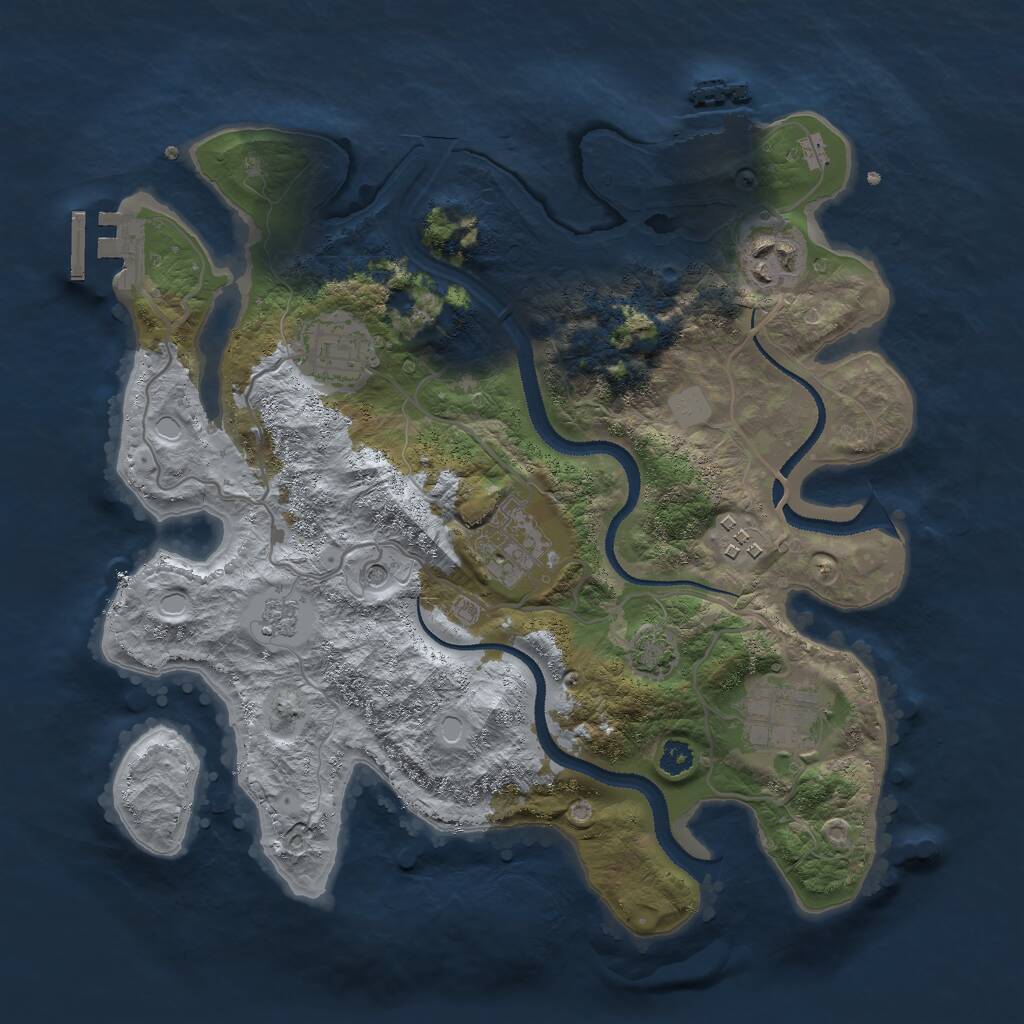 Rust Map: Procedural Map, Size: 3000, Seed: 540069638, 11 Monuments