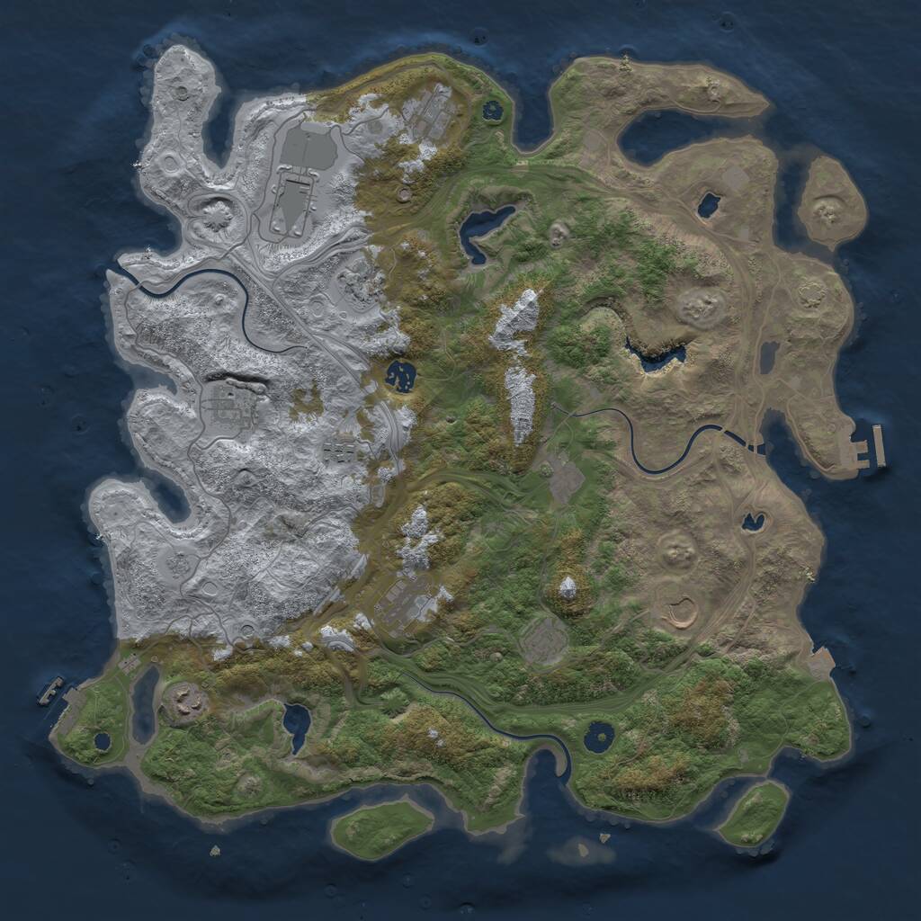 Rust Map: Procedural Map, Size: 4500, Seed: 11635, 17 Monuments