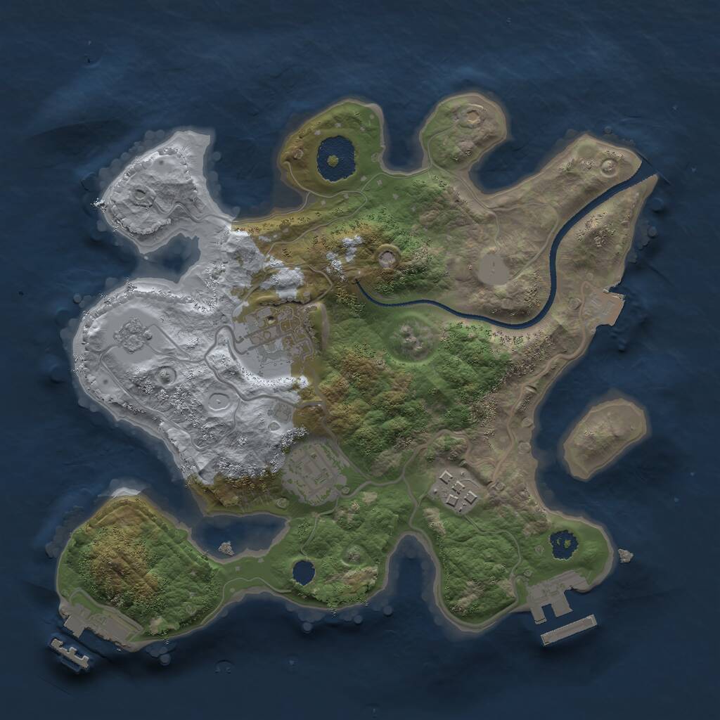 Rust Map: Procedural Map, Size: 2550, Seed: 2018020266, 7 Monuments