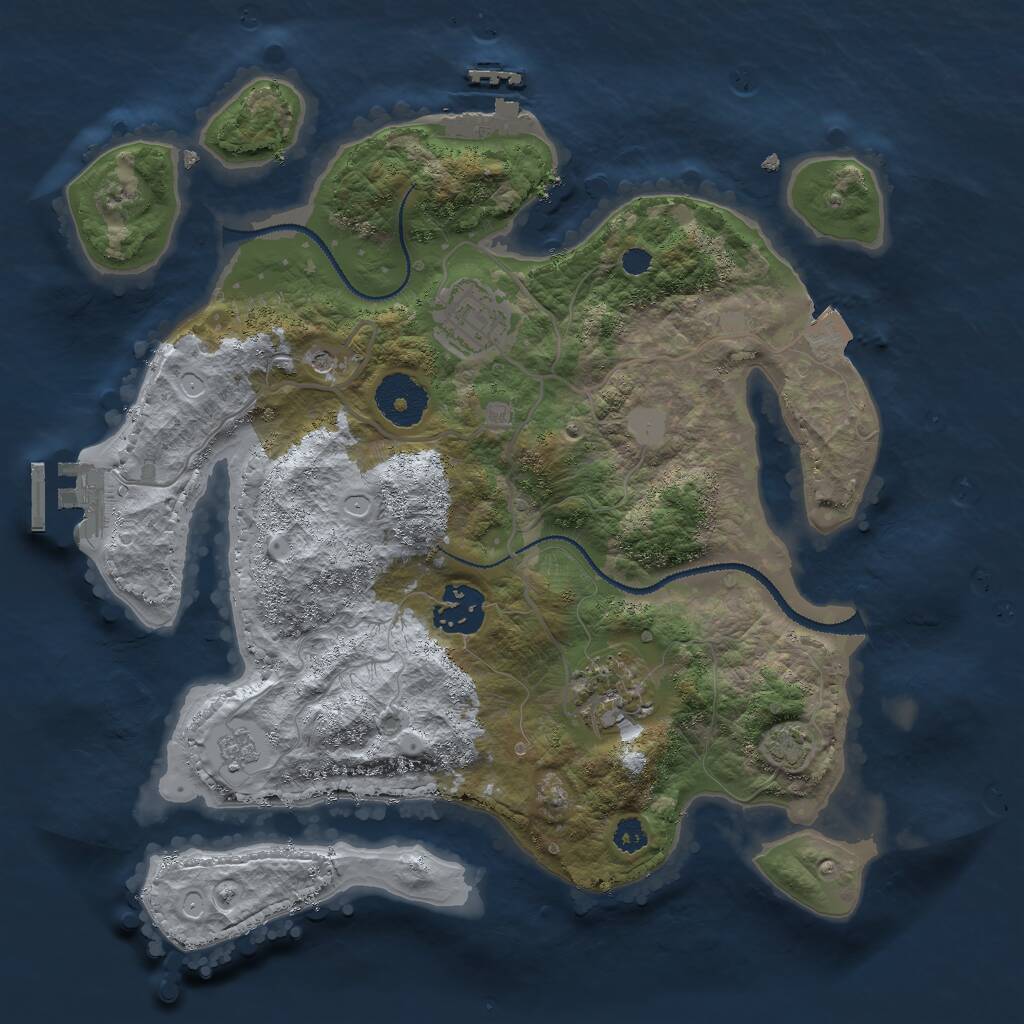 Rust Map: Procedural Map, Size: 3000, Seed: 6781039, 9 Monuments