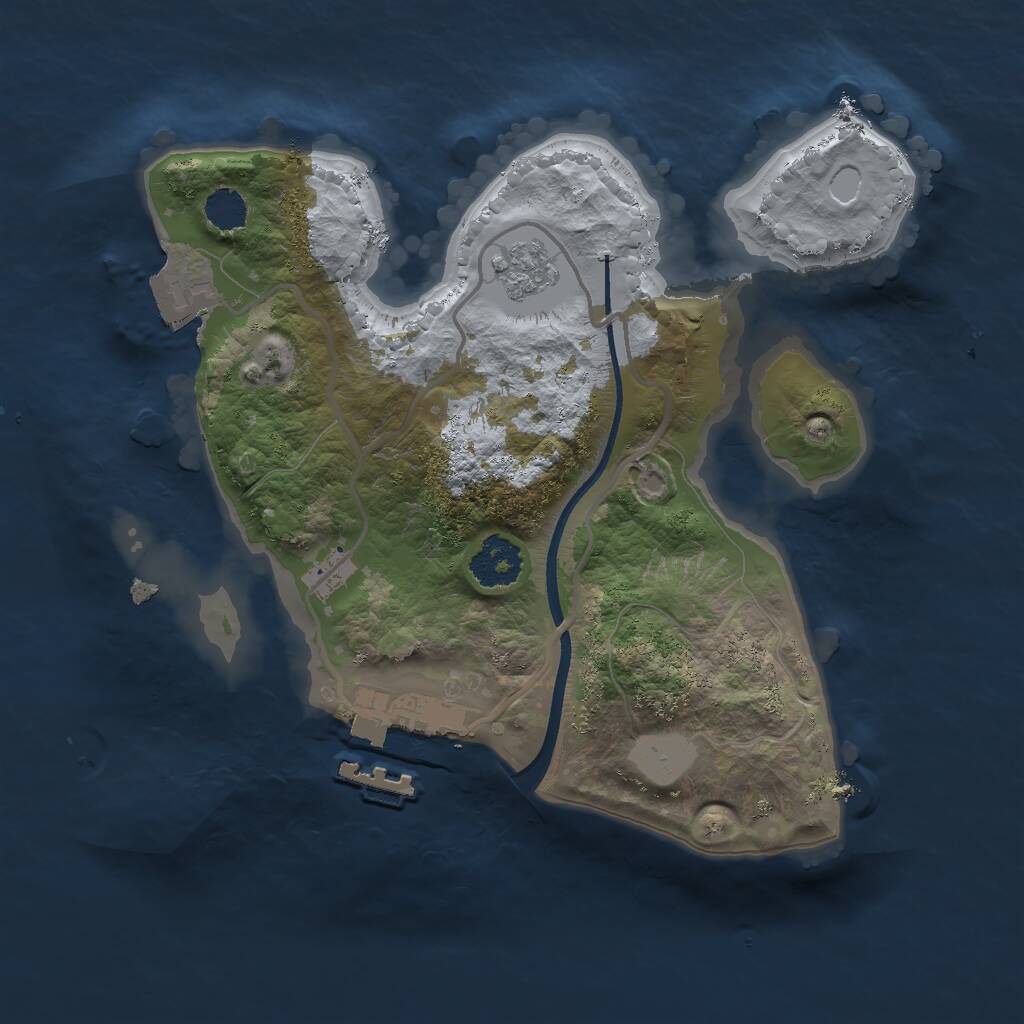 Rust Map: Procedural Map, Size: 2025, Seed: 1488, 3 Monuments