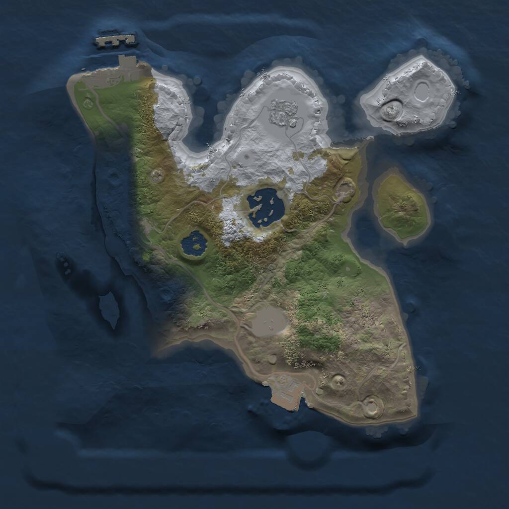 Rust Map: Procedural Map, Size: 2025, Seed: 1488, 4 Monuments